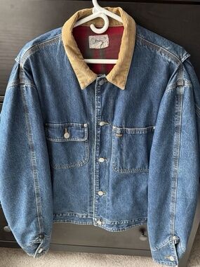 Polo Ralph Lauren Vintage Denim, Jean Jacket, Size Large Insulated Plaid Lining